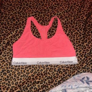 Calvin Klein peachy pink sports bra